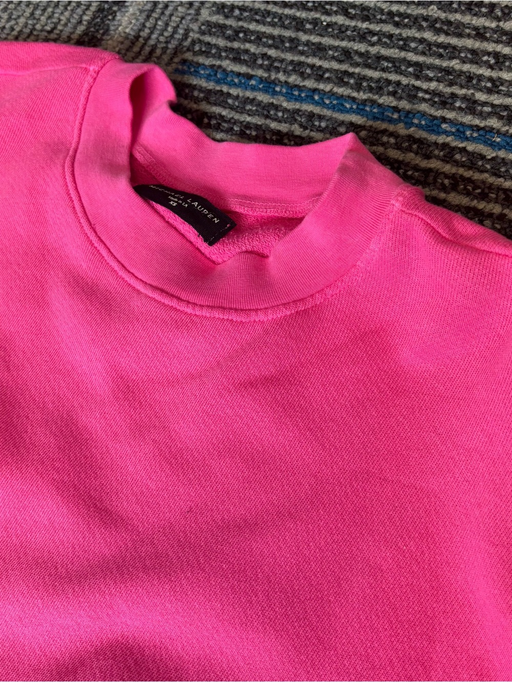 Michael Lauren knit set XS Pink Sweatsuit Crew Neck Wide Leg Pants - Picture 5 of 11